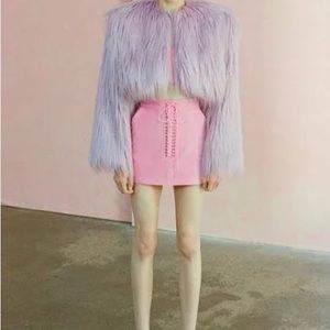 Alex Perry faux-fur cropped jacket